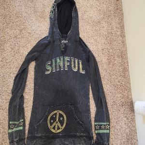SOLD Sinful Distressed Angel Hoodie